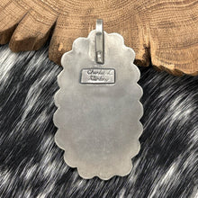 Load image into Gallery viewer, 1960s CHARLIE L Navajo Sterling Silver & Ribbon Azurite With Malachite Pendant