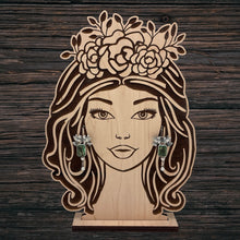 Load image into Gallery viewer, FEDERICO JIMENEZ Sterling Silver & Light Green Glass Love Birds Drop Earrings