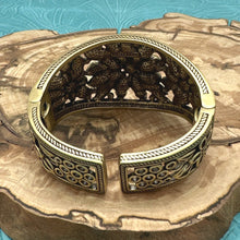 Load image into Gallery viewer, HEIDI DAUS Glorious Garden Cuff Bracelet Aqua Yellow Swarovski Crystal Flowers