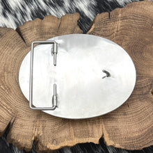 Load image into Gallery viewer, 1990s Native American NAVAJO Sterling Multi-Stone Apache Gahn Dancer Belt Buckle