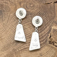 Load image into Gallery viewer, 1990s SUNWEST SILVER Navajo Made Sterling Silver Trapezoid Stone Dangle Earrings
