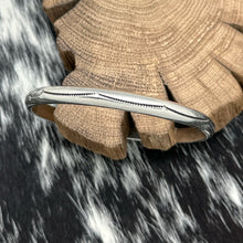 Load image into Gallery viewer, 1980s TAHE Native American Navajo Sterling Silver Bangle Bracelet Curved Stamps