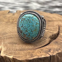 Load image into Gallery viewer, FLOYD PARKHURST Navajo Sterling Silver & Birdseye Turquoise Statement Ring 13