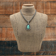 Load image into Gallery viewer, ALLISON SNOWHAWK LEE Navajo Sterling & Mine Number 8 Turquoise Pendant Stars