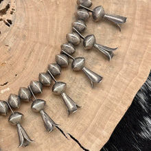Load image into Gallery viewer, 1960s Native American NAVAJO Sterling Squash Blossom Necklace Turquoise Naja