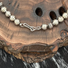 Load image into Gallery viewer, WILSON BAHE Navajo Sterling Silver & Kingman Turquoise Squash Blossom Necklace