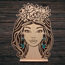 Load image into Gallery viewer, FEDERICO JIMENEZ Sterling Petrified Wood & Turquoise Statement Dangle Earrings