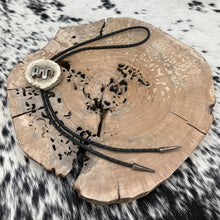Load image into Gallery viewer, 1980s SOUTHWEST STYLE Antler Slice Bolo Tie With Snake Applique & Sterling Tips