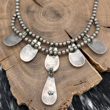 Load image into Gallery viewer, 1960s Native American NAVAJO Sterling Silver & Coral 5-Station Necklace w/Dangle