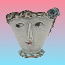 Load image into Gallery viewer, 2003 CLAY BAY POTTERY By Jeanne Svien Aurelius Door County WI Lady Head Vase