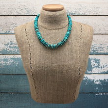 Load image into Gallery viewer, 1990s NATIVE AMERICAN Sterling Silver & Turquoise Graduated Disc Necklace Adjust