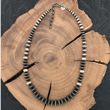 Load image into Gallery viewer, ROSE MARTIN Navajo Sterling Silver Handmade Saucer Beaded Necklace 20.5" - 22.5"