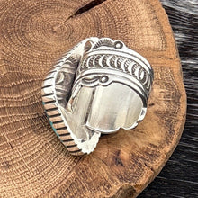 Load image into Gallery viewer, HENRY YAZZIE Navajo Sterling Silver & 50 Carat Quality Bisbee Turquoise Ring