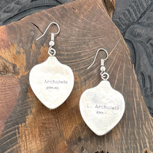 Load image into Gallery viewer, BUFFALO DANCER Taos Pueblo Sterling Silver & White Buffalo Heart Earrings Coral