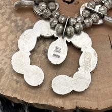 Load image into Gallery viewer, WILSON PADILLA Navajo Sterling Natural Kingman Turquoise Squash Blossom Necklace