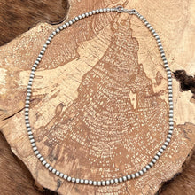 Load image into Gallery viewer, MARILYN PLATERO Navajo Sterling Silver 3mm Round Machine Made Bead Necklace 18"