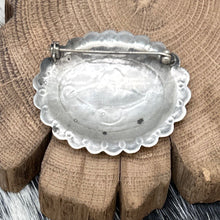 Load image into Gallery viewer, 1930s Native American NAVAJO Sterling Silver Concho Pin Decorative Stampings