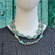 Load image into Gallery viewer, 1990s NATIVE AMERICAN Royston Turquoise & Heishi Bead Necklace With Sterling