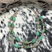 Load image into Gallery viewer, 1990s NATIVE AMERICAN Royston Turquoise & Heishi Bead Necklace With Sterling