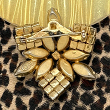 Load image into Gallery viewer, VINTAGE 1950s WEISS Floral Pin Milky White Navettes & Clear AB Rhinestones