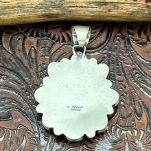 Load image into Gallery viewer, BOBBY JOHNSON Navajo Sterling & Light Lone Mountain Turquoise Cluster Pendant