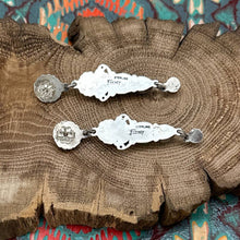 Load image into Gallery viewer, LEO FEENEY Sterling Silver Sleeping Beauty Turquoise Fancy Dangle Post Earrings