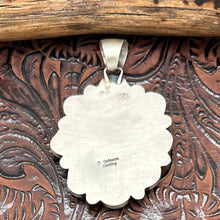 Load image into Gallery viewer, BOBBY JOHNSON Navajo Sterling & Dark Lone Mountain Turquoise Cluster Pendant