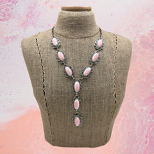 Load image into Gallery viewer, Native American NAVAJO Sterling & Pink Conch Shell Lariat Necklace Signed PN