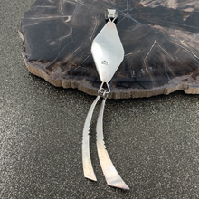 Load image into Gallery viewer, Native American Sterling Silver & Turquoise Elongated Fish-Like Pendant Tails