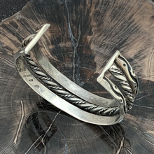 Load image into Gallery viewer, VINTAGE TAXCO MEXICO Sterling Silver 3-Row Cuff Bracelet Squiggles Dots Twist