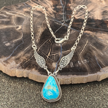 Load image into Gallery viewer, New Native American Sterling Silver Kingman Turquoise Necklace & Earrings Set