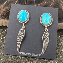 Load image into Gallery viewer, New Native American Sterling Silver Kingman Turquoise Necklace & Earrings Set