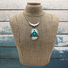 Load image into Gallery viewer, Native American Navajo Sterling &amp; Sleeping Beauty Turquoise Pendant Necklace
