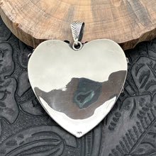 Load image into Gallery viewer, THE BOYZ SILVER Mexico Sterling Silver Heart Shaped Pendant 3-D Flowers &amp; Leaves
