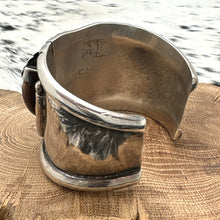 Load image into Gallery viewer, 1960s Native American NAVAJO Sterling Silver Turquoise Double Claw Cuff Bracelet
