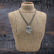 Load image into Gallery viewer, BUFFALO DANCER Taos Pueblo Sterling Silver Native American Chief Head Pendant

