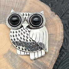 Load image into Gallery viewer, THE BOYZ SILVER Mexico Sterling Silver Owl Pin Or Pendant With Onyx Eyes
