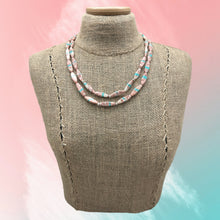 Load image into Gallery viewer, 1990s RUNNING BEAR SHOP Sterling Silver &amp; Ribbon Turquoise Two Strand Necklace
