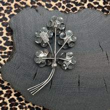 Load image into Gallery viewer, 1940s CORO-CRAFT Sterling Silver Brooch Pin Cabbage Roses Bouquet Pegasus Mark
