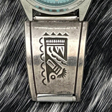 Load image into Gallery viewer, Lillith Star Watch Featuring 1960s Native American HOPI Sterling Overlay Tips
