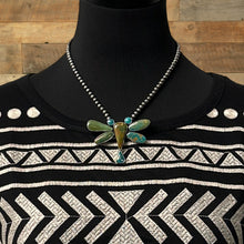 Load image into Gallery viewer, FEDERICO JIMENEZ Sterling Natural Royston Turquoise Small Dragonfly Pin Pendant
