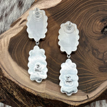Load image into Gallery viewer, FEDERICO JIMENEZ Sterling Purple Spiny Oyster &amp; Onyx Cluster Dangle Earrings
