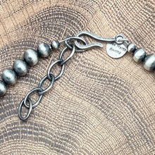 Load image into Gallery viewer, ROSE MARTIN Navajo Sterling Silver Handmade Beaded Necklace Stamped Barrels 18"
