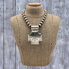Load image into Gallery viewer, 1990s Native American NAVAJO Sterling Silver Large Four-Way Cross Pendant
