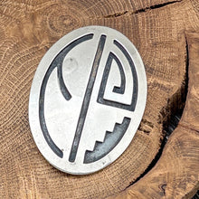 Load image into Gallery viewer, 1990s Native American HOPI Sterling Silver Overlay Tribal Design Pin Or Pendant
