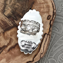 Load image into Gallery viewer, AARON TALLIS Navajo Sterling Silver Lapis Lazuli Statement Ring Rosettes Adjust
