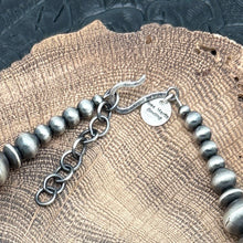 Load image into Gallery viewer, ROSE MARTIN Navajo Sterling Silver Handmade Beaded Necklace Stamped Saucers 22"
