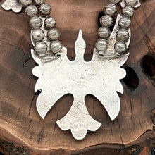 Load image into Gallery viewer, 1970s NAVAJO Sterling Silver Turquoise &amp; Coral Chip Inlay Peyote Bird Necklace
