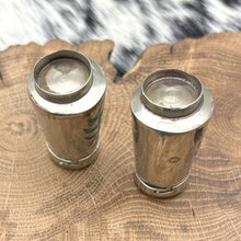 Load image into Gallery viewer, 1970s Native American NAVAJO Sterling Silver Salt &amp; Pepper Shakers Corn Stalks
