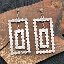 Load image into Gallery viewer, IVA BOOQUA Zuni Sterling &amp; Sleeping Beauty Turquoise Large Rectangle Earrings

